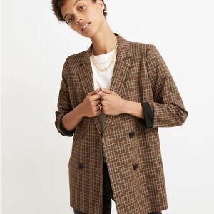 Madewell Double Breasted Blazer in Mandell Plaid